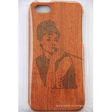 Slick hizo la caja del teléfono de madera para iPhone Original cubierta de madera de bambú con grabado láser